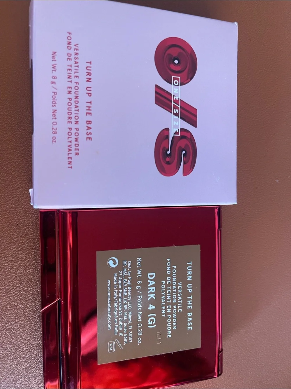 ONE/SIZE Versatile Powder Bronzer & Contour Compact — Red Case, Beige Pan